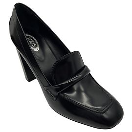 Mocassim de salto em couro preto Tod's Preto