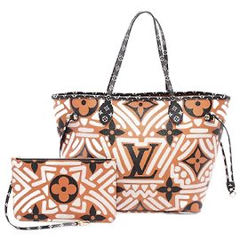 Louis Vuitton Neverfull MM Monogram Tote Bag Brown Multiple colors