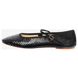 Céline Black snake-effect ballet flats - size EU 42 Black