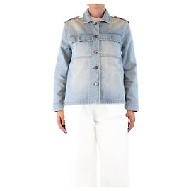 Frame Denim Veste en denim bicolore bleu et vert - taille S Bleu