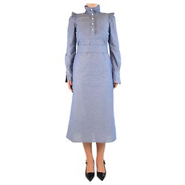 Autre Marque Blaues Midikleid mit Rüschensäumen - Größe Blau