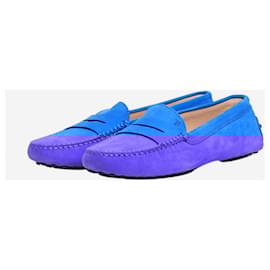 Tod's-Blue suede loafers - size EU 37-Blue