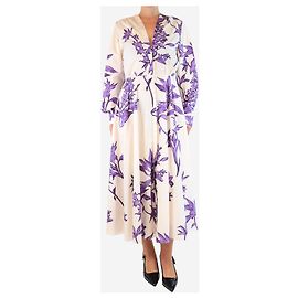Forte Forte Robe maxi à fleurs violettes en poudre - taille UK 8 Rose