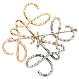 Loewe Anagram Metallbrosche Silber Golden