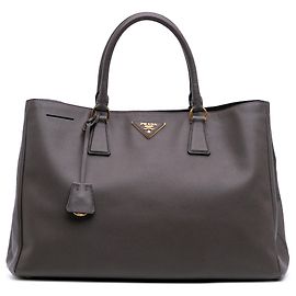 Prada Grande Tote Galleria Saffiano Lux Marrom Marrom Castanho escuro