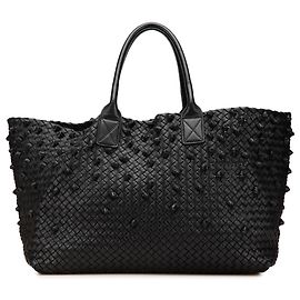 Bottega Veneta Negro Edición Limitada Gran Tote de Cordero Intreccio Anudado Negro