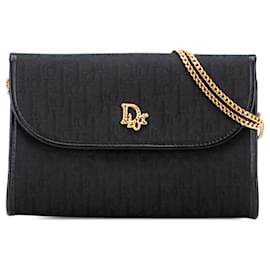 Dior-Dior Black Diorissimo Trotter Canvas Chain Shoulder Bag-Black