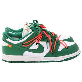Baskets Nike x Off-White Dunk Low en cuir vert pin Vert