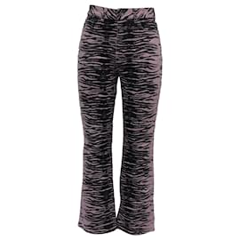 Ganni-Ganni Tiger-Print High-Rise Bootcut Jeans in Pink Cotton Denim-Pink