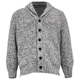 Brunello Cucinelli- Brunello Cucinelli Knitted Shawl Collar Cardigan in Navy Blue Cashmere-Blue,Navy blue