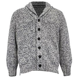 Strickjacke aus marineblauem Kaschmir mit Schalkragen von Brunello Cucinelli Blau Marineblau