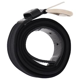 Prada-Prada Square Buckle Belt in Black Canvas-Black