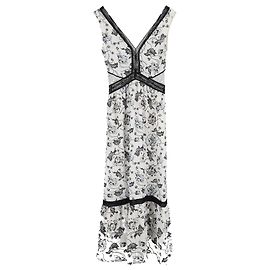 Self portrait Robe Maxi Clarissa en Polyester Blanc Autre
