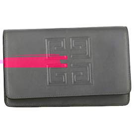 Givenchy- Givenchy Emblem Wallet on Chain in Pink Lamb Leather-Brown,Red