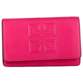 Portafoglio Emblema Givenchy in pelle di agnello rosa Marrone Rosso