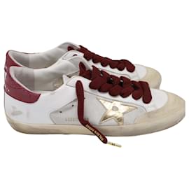 Golden Goose-Golden Goose Super-Star Sneakers in Leather and Suede-White