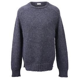 Grau Wollpullover mit Rundhalsausschnitt von Saint Laurent Grau