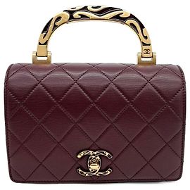Borsa a tracolla con manico superiore Chanel Rosso