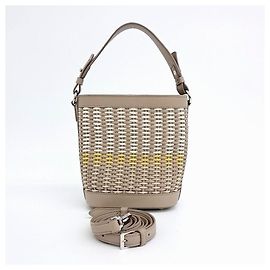 Bolsa bucket tecida Loro Piana Artemis Marrom