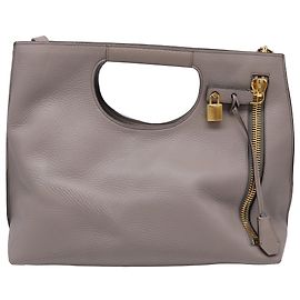 Tom Ford Large Alix Tote Bag in Grey Leather Grey