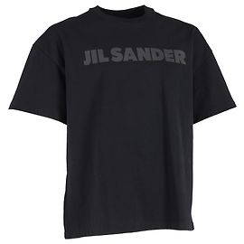 Camiseta com logo Jil Sander em algodão preto Preto