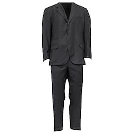Brunello Cucinelli- Brunello Cucinelli Single-Breasted Blazer and Trousers Suit in Grey Wool-Grey
