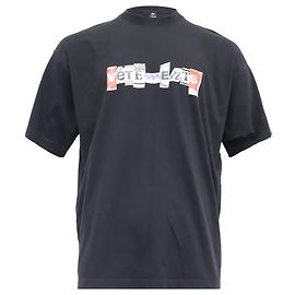 Vêtements Camiseta de algodón negro con estampado de logo oversized Vetements Negro