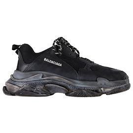 Baskets Balenciaga Triple S à semelle transparente en polyester noir Noir