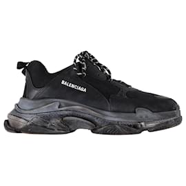 Balenciaga-Tênis Balenciaga Triple S com sola transparente em poliéster preto-Preto