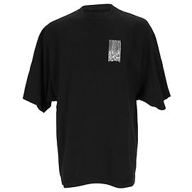 Camiseta de algodão preta Balenciaga Vintage Jersey com ajuste largo e código de barras Preto
