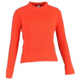 Suéter de lã laranja com logo da Prada impresso e canelado Laranja