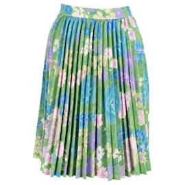 Balenciaga-Balenciaga Pleated Plisse Skirt in Floral Print Polyester-Other