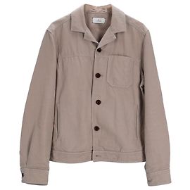 Autre Marque Mr P. Camp-Collar Garment-Dyed Jacket in Ecru Cotton White Cream
