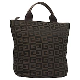 Givenchy-GIVENCHY Hand Bag Canvas Black Silver Auth bs27171-Black,Silvery