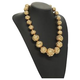 Collier SAINT LAURENT Métal Or Auth bs27372 Doré