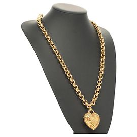 LOEWE Collar Anagrama metal Oro Auth SW946 Dorado