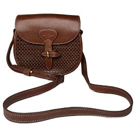 Vintage Courreges Leder Tasche Braun Braun