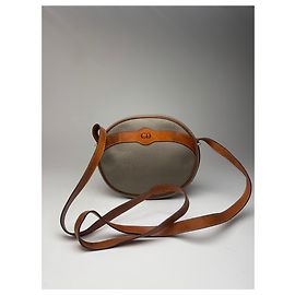 Bolso cruzado vintage Dior gris marrón Gris