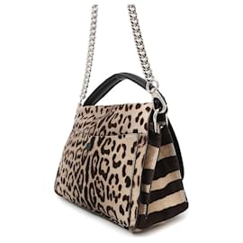 Tod's-Tod's Double T Pony Leather Shoulder Bag-Brown