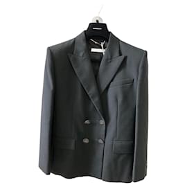 Givenchy Double Breasted Wool Blazer Black Black