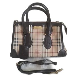 Burberry Beige PVC Leather Handbag with Removable Strap Beige