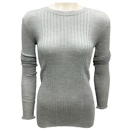 Pull Cassidy en soie et mérinos superfin mélangé gris clair de Proenza Schouler Gris