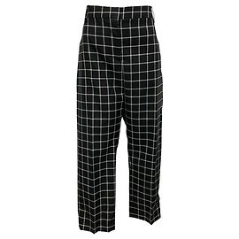 Calças de lã xadrez Marni preto / branco 2023 Preto