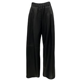 A.L.C. Schwarze weit geschnittene Lammleder Jones Hose Schwarz