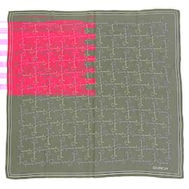 Givenchy-Givenchy Logo Scarf Pink White Purple-Pink,White,Purple