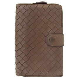 Bottega Veneta Leather Bifold Wallet Brown Brown