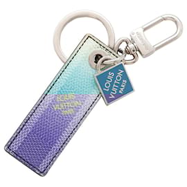 Louis Vuitton-Louis Vuitton Keychain Portocle Damier Stripes M00735-Blue,Light green