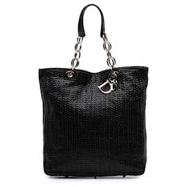 Dior-Dior Black Woven Lambskin Lady Dior Soft Shopping Tote-Black