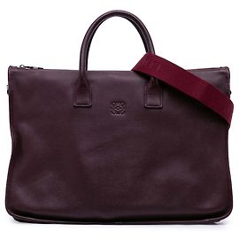 LOEWE Briefcase Toledo in pelle rossa con anagramma Marrone Rosso