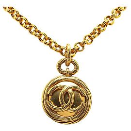 Collana pendente specchio Chanel Coco Mark D'oro Metallico